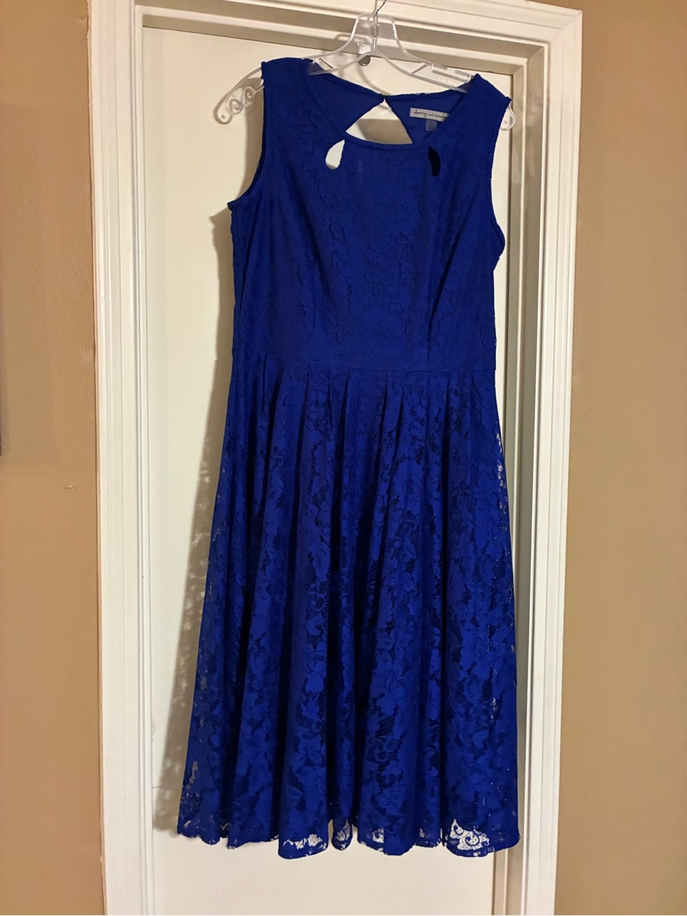 Danny & Nicole Royal Blue Lace Fit-and-Flare Dress